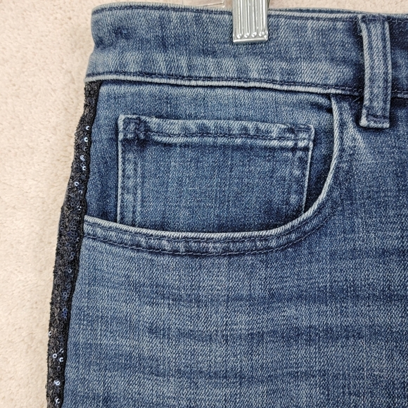 Talbots Women's High Waist Straight Leg Ankle Sequin Side Stripe Jean  Sz 16 NEW - Picture 7 of 16